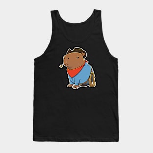 Grumpy Capybara Cowboy Tank Top